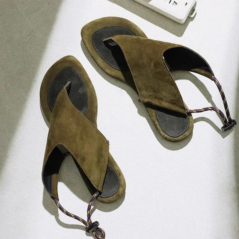 Women's Sandals Flats Clip Toe Designer Shoes Dress Fashion Woman Slippers Summer 2025 Casual Flip Flops Cozy Sandalias De Mujer
