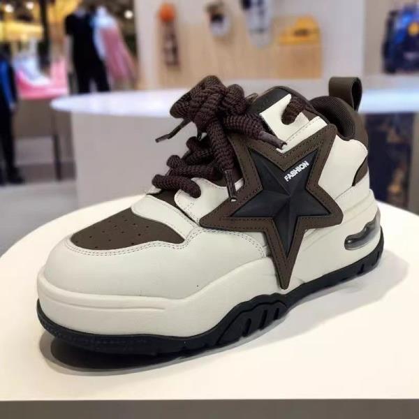 Mode Damen Schuhe Freizeitschuhe Frühling Tennis Damen-Schuhe Sneakers Plateau Trainer Rosen Dicke Sohle 2025 Freizeit Echtes Lea