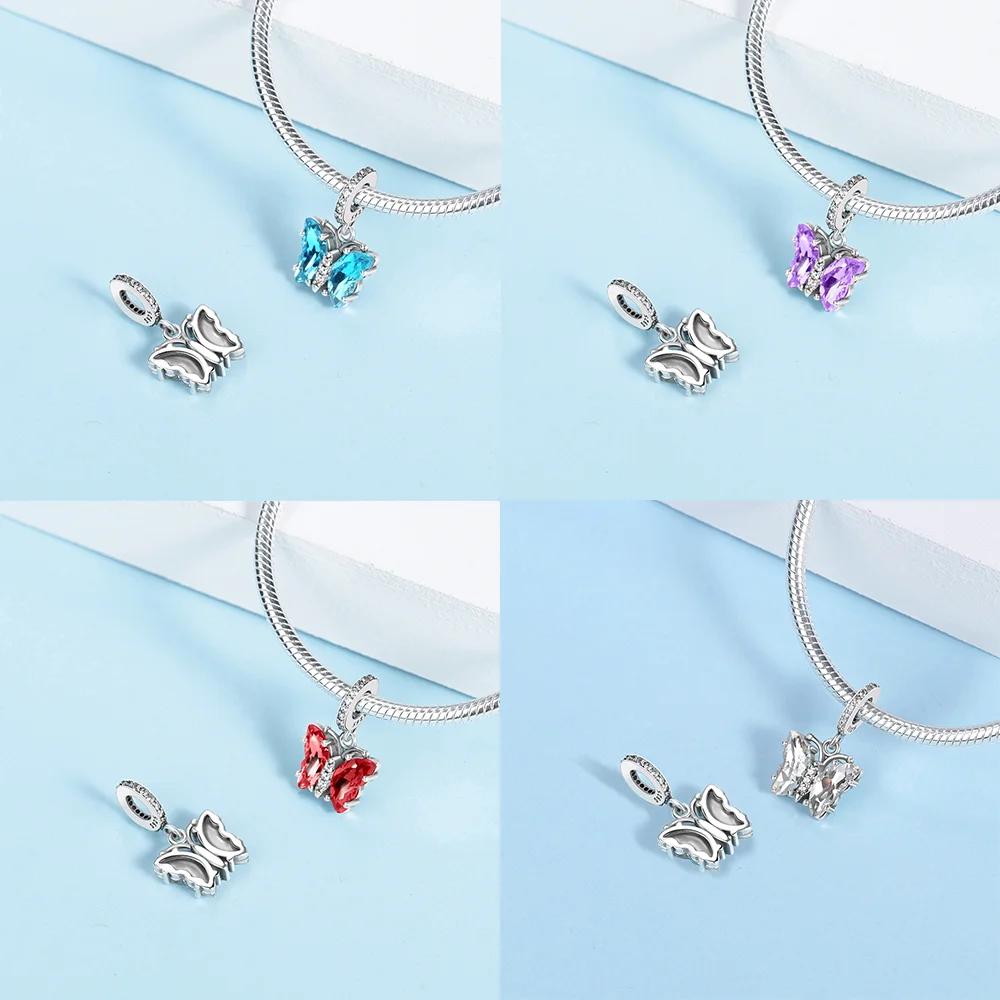 Charm Bead Charms Plata Originales Glass Butterfly Bead Charms for Charm Bead Charms Copper Bracelets Bead Charms Jewellery Making Womens Gift