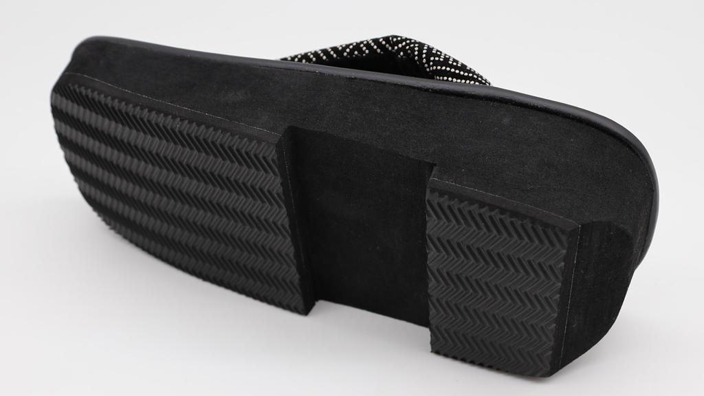 Shigi Geta Checkered Black Tatami Thick Saaya Made In 26cm Men's Sandals, Pattern, Pattern, Sole, Pattern, Japan, (8.6 Inches)