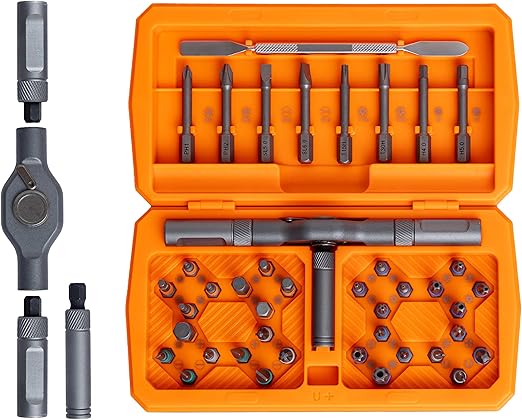 42 in 1 Magnetic Screwdriver Set, DIY Ratchet Screwdriver Set, Multi Bit Magnetic Drive Set with Detachable Ratchet Handle, Port