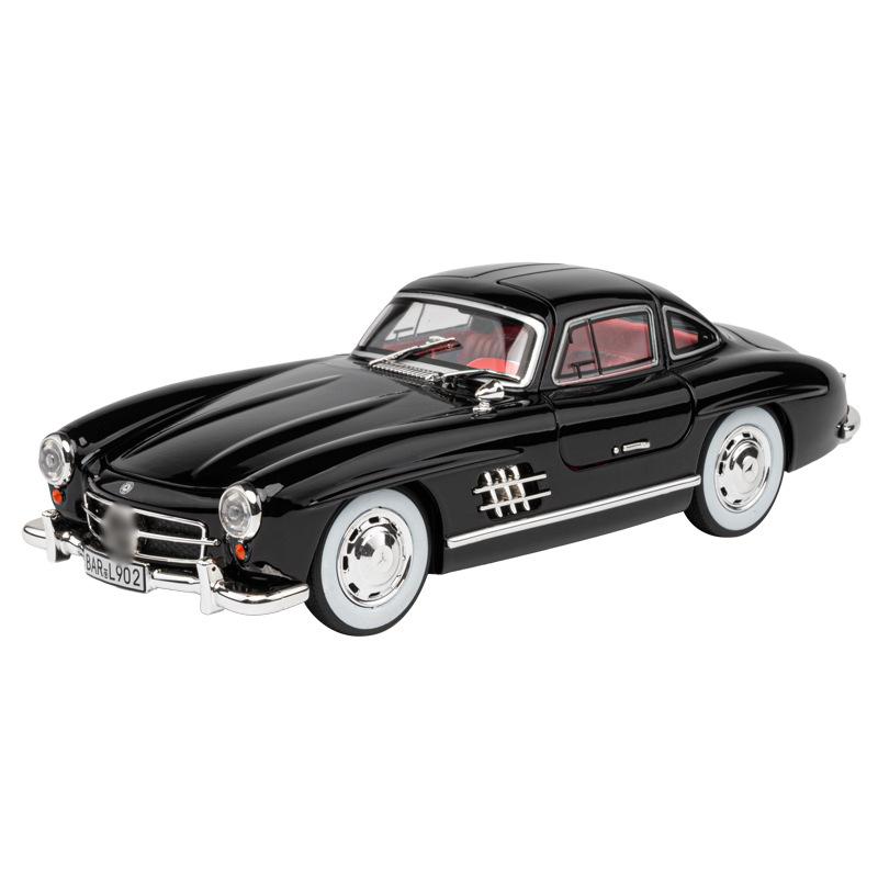 1:24 Mercedes-Benz 300SL Classic Car Alloy Car Model Sound and Light Pull Back Children's Toy Collectibles Birthday Gift
