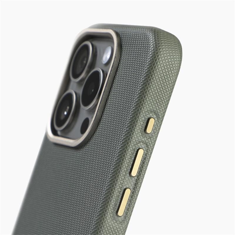 Textura de Diamantes para Capa de Couro com MagSafe para iPhone 16 15 14pro max 15Pro Liga Metálica na Lente Tampa Traseira de Carregamento Sem Fio