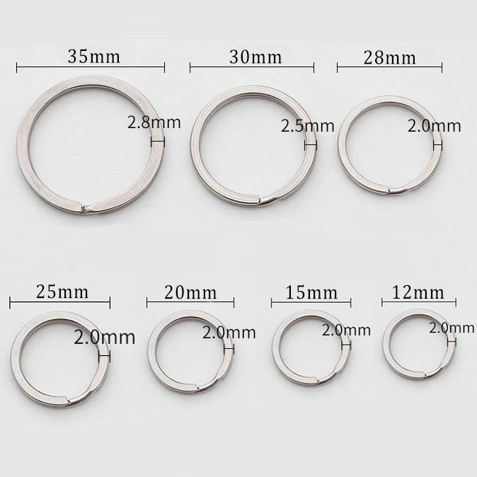 

10 шт. Брелоки из нержавеющей стали 15/20/25/28/30/35 мм, круглые, плоские, разрезные кольца, брелок для изготовления ювелирных изделий, фурнитура для самостоятельного изготовления ключей 25mm&10pcs