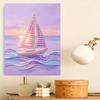 Rahmenloses Perlenmalerei DIY-Set Sonnenuntergang Segelboot auf See 3D Funkelndes Perlen Leinwand Entspannendes Kreatives Basteln für Kunstliebhaber