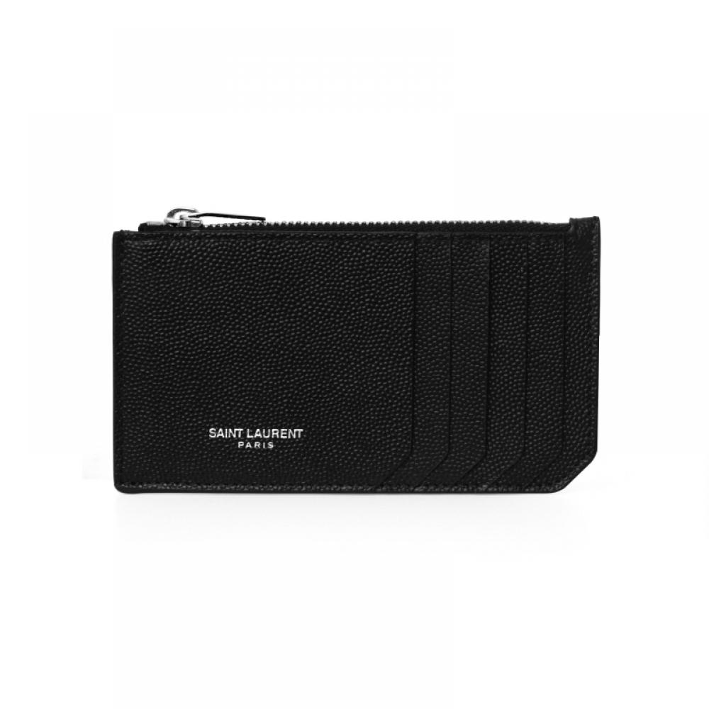 Saint Laurent 609362 Bty0n 1000 Klassisk Caviar Zip-kortfodral