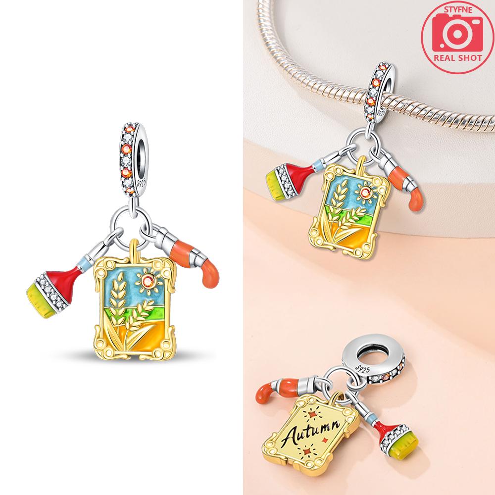 Autumn Harvest Series Squirrel Maple Leaf Pumpkin Copper Charms Pendants Fitoriginal Bracelets Diy Jewelry