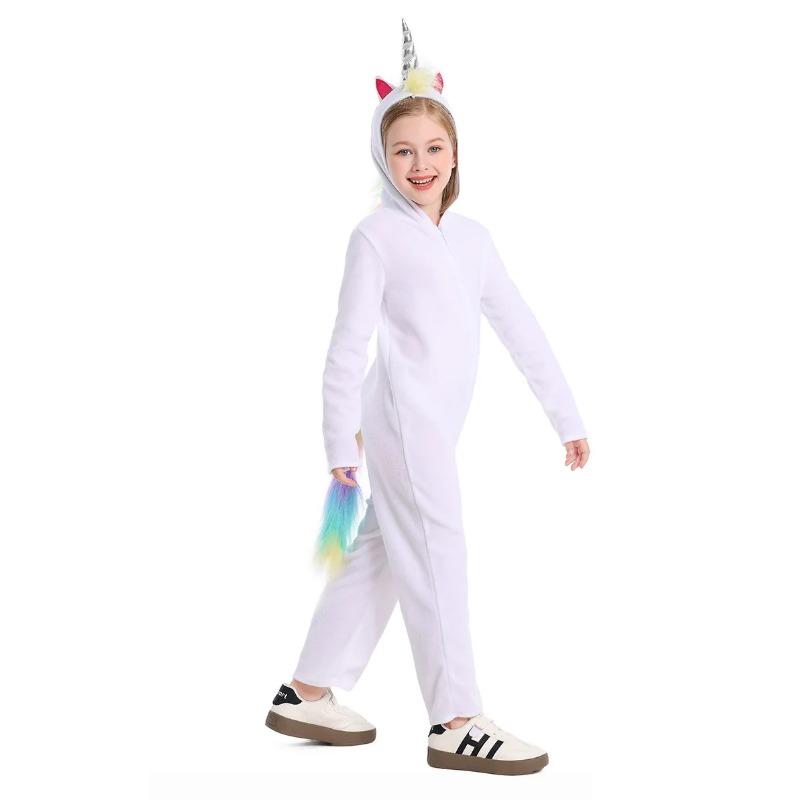 Rainbow Elf Unicorn Cosplay Costume for Children Girls Boys Stage Outfit Kids Halloween Festival Party Dress Up Jumpsuit Pajamas