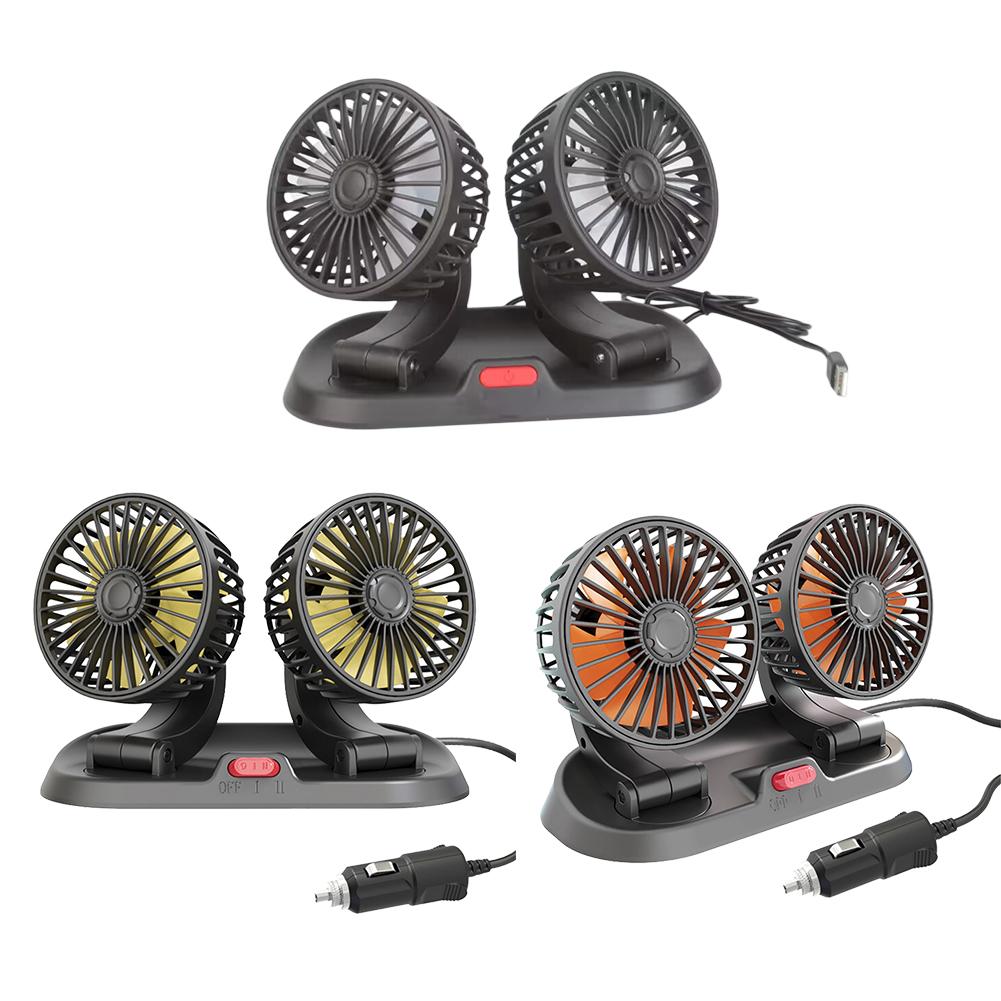 5/12/24V Air Circulator Fan Dual Head Mini Air Circulators 360