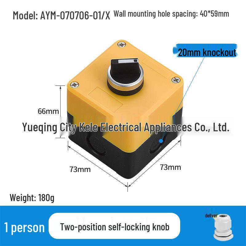 Waterproof Emergency Stop Control Box with Indicator Lights (2-3 Hole)