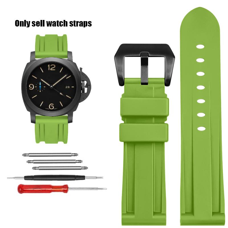 Für Panerai Lumino PAM01312 PAM441 359 111 Armband Dickes Meer Wasserdicht Herren Silikon Uhrenarmband 22 24mm 26mm Gummi Uhrenarmband