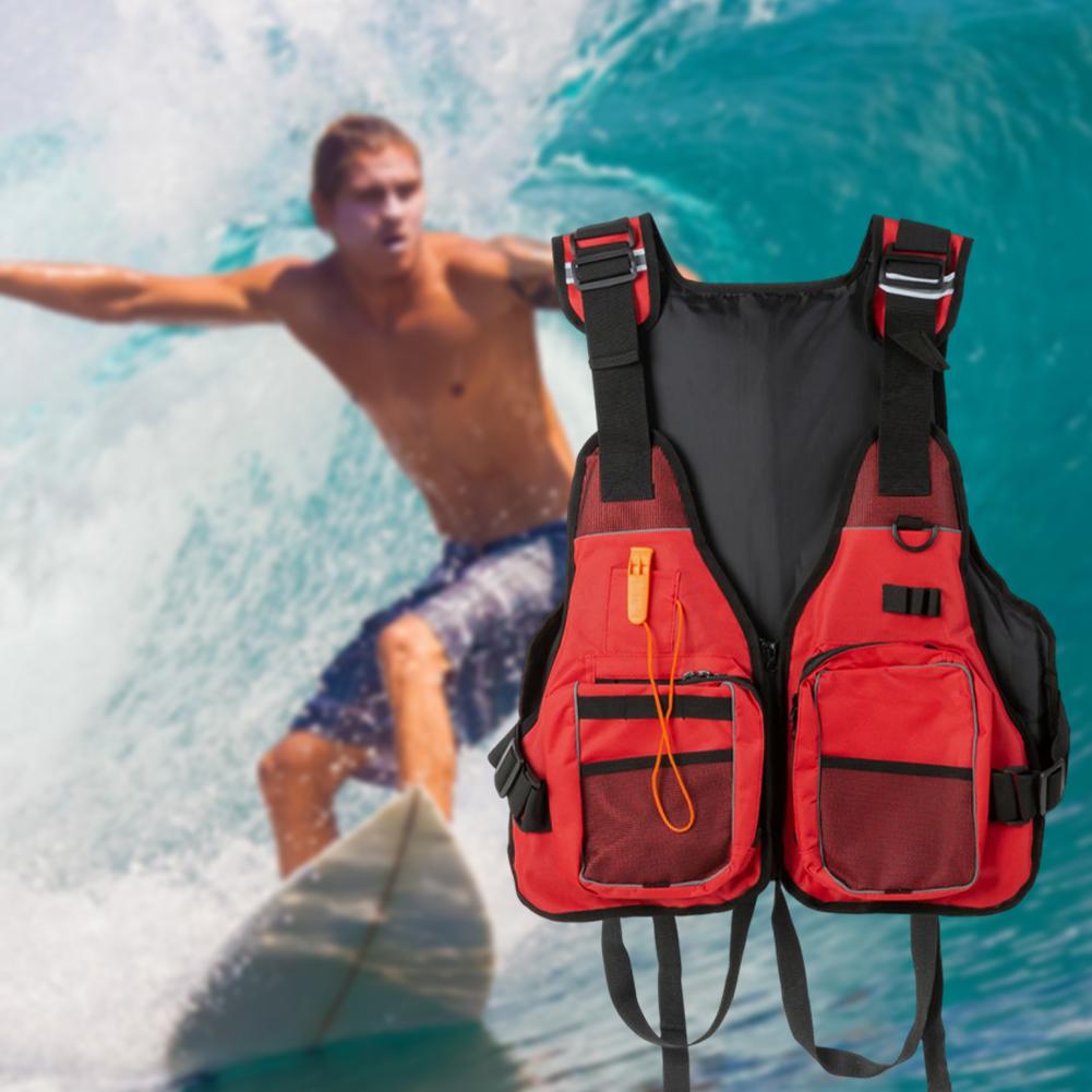 Life Jackets Survival Swimsuit with Whistle Life Vest Multiple Pockets Swim Vest Floating Equipment for Kayaking Rafting Boating