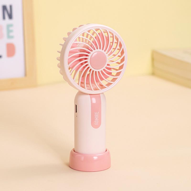 

Compact USB Rechargeable Fan: Portable, Cute, Ideal for Dorms & Desktops 76x48x162 mm розовый