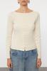 Women's Fashion Black Button Detailed Crew Neck Ribbed Flexible Regular Length Knitted Blouse