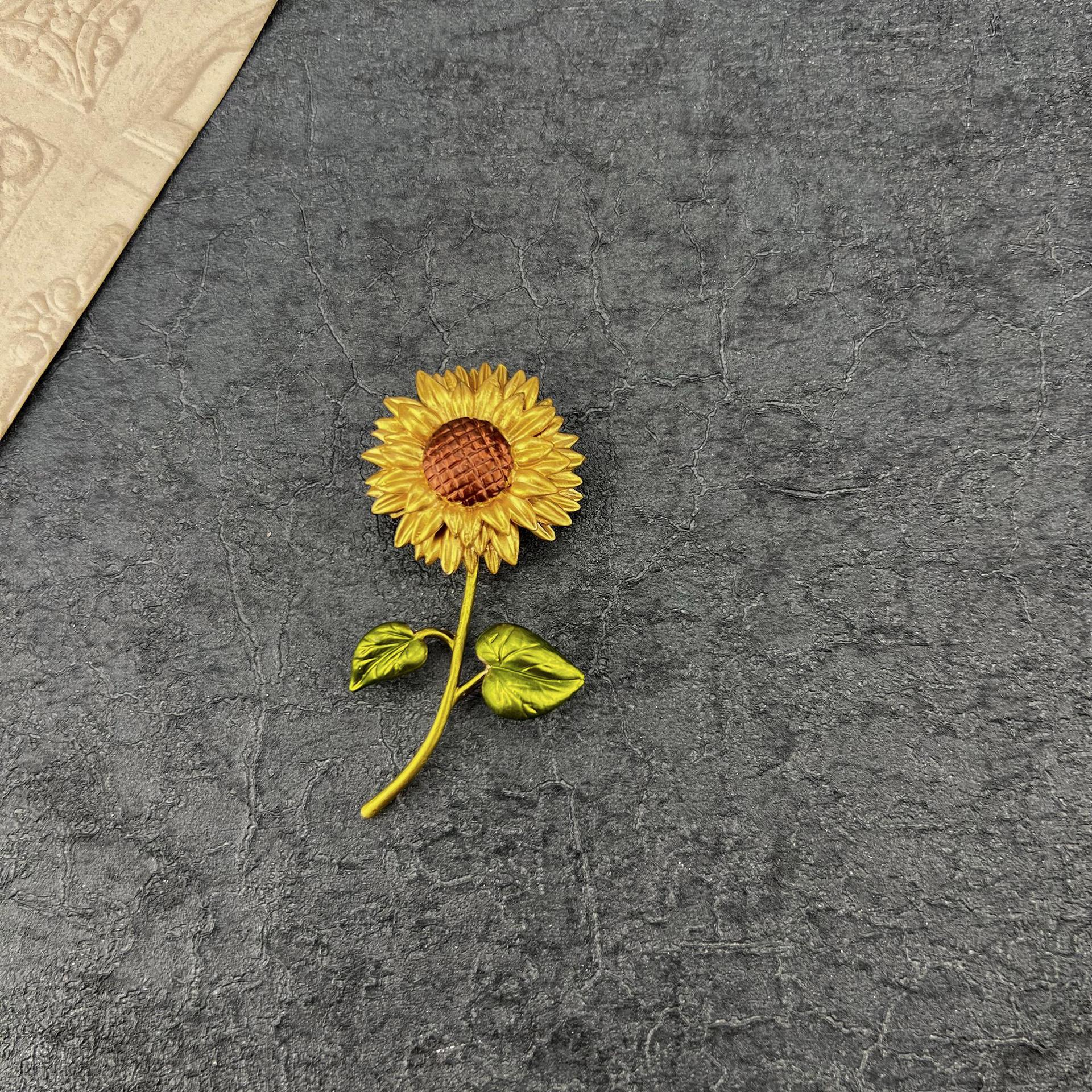 

Модная желтая брошь-булавка в стиле барокко с подсолнухом, винтажная эмалевая нашивка, аксессуары, винтажная брошь с росписью