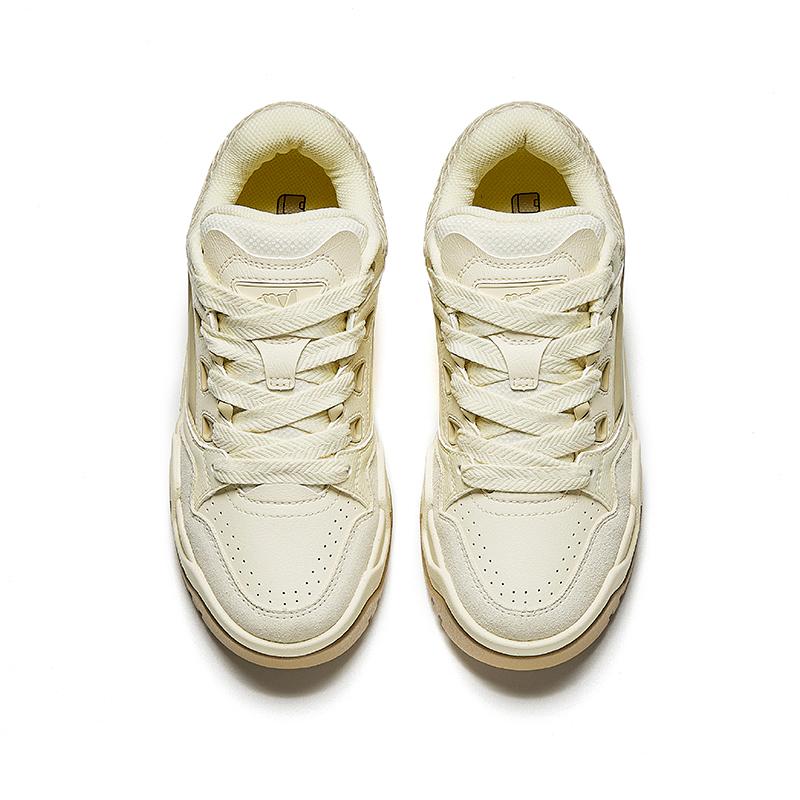 Anta Micro Sugar 2 Retro Versatile Non-Slip Wear-Resistant Low-Top Skate Shoes Women Sneaker Beige 922448088-1