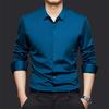 Men's Solid Color Long Sleeve Button Down Shirt Casual Slim Fit Turndown Collar Shirt