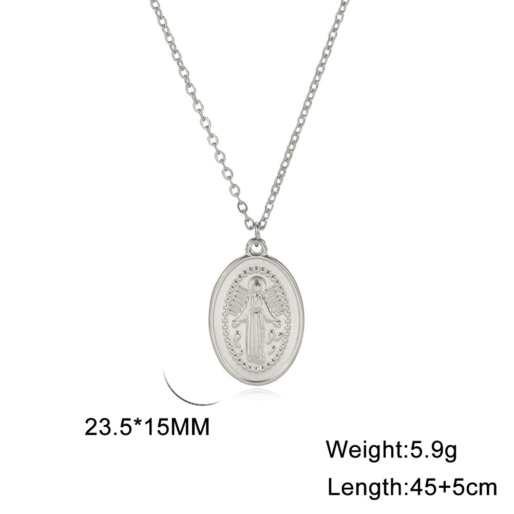 Religious Virgin Mary Pendant Necklace for Women Stainless Steel Mother of Jesus Necklaces Catholic Blessed Jewelry Gift