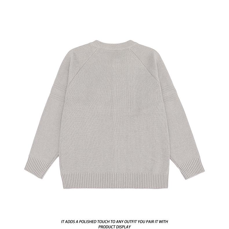 Men's Retro Japanese Design Round-Neck Button-Up Cardigan - Versatile Autumn/Winter Knitwear for Couples