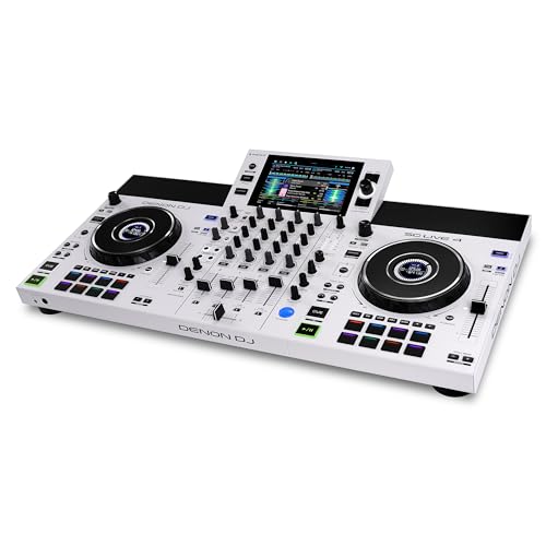 Denon DJ SC LIVE 4 Standalone DJ Controller with Stem Separation, 4-Deck DJ Equipment, Wi-Fi Streaming, Built-in Speakers, Serato DJ Pro Virtual DJ Co