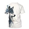 Tricouri cu model de lup alb Tricouri negre de vară pentru bărbați Tricou cu imprimeu 3D la modă Topuri cu mânecă scurtă
