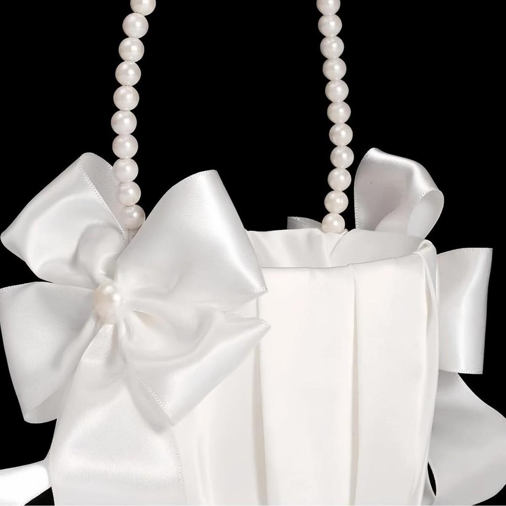 European Style Fabric Flower Girl Basket - Handmade Floral Arrangement