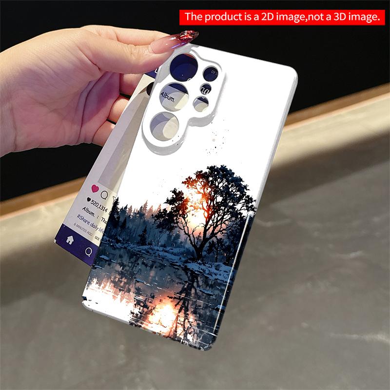 2DFlat Samsung Phone Case Sunset Tree Reflection In Winter Lake Applicable To Galaxy S22 S23 S24 S25ULTRA S26 A12 A13 A14 A15 A16  A34 A35 A54 A55