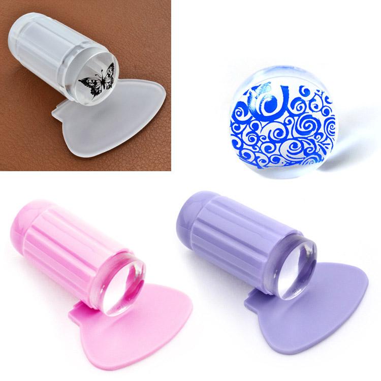 Miękki silikonowy przezroczysty żel klejący stempel do zdobienia paznokci Przezroczysty silikonowy żel do stemplowania paznokci i skrobak do stempli