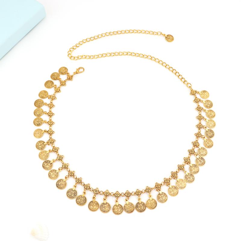 Vintage Ethnic Style Tassel Coin Waist Chain Women  Decorative Belt For Dress Adjustable Jewelry
