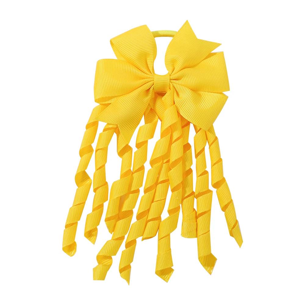 

1 шт. Резинки для волос для маленьких девочек, лента гросгрейн, кудрявые бантики для волос коркер, эластичные резинки, держатели для хвостиков для детей, детский подарок