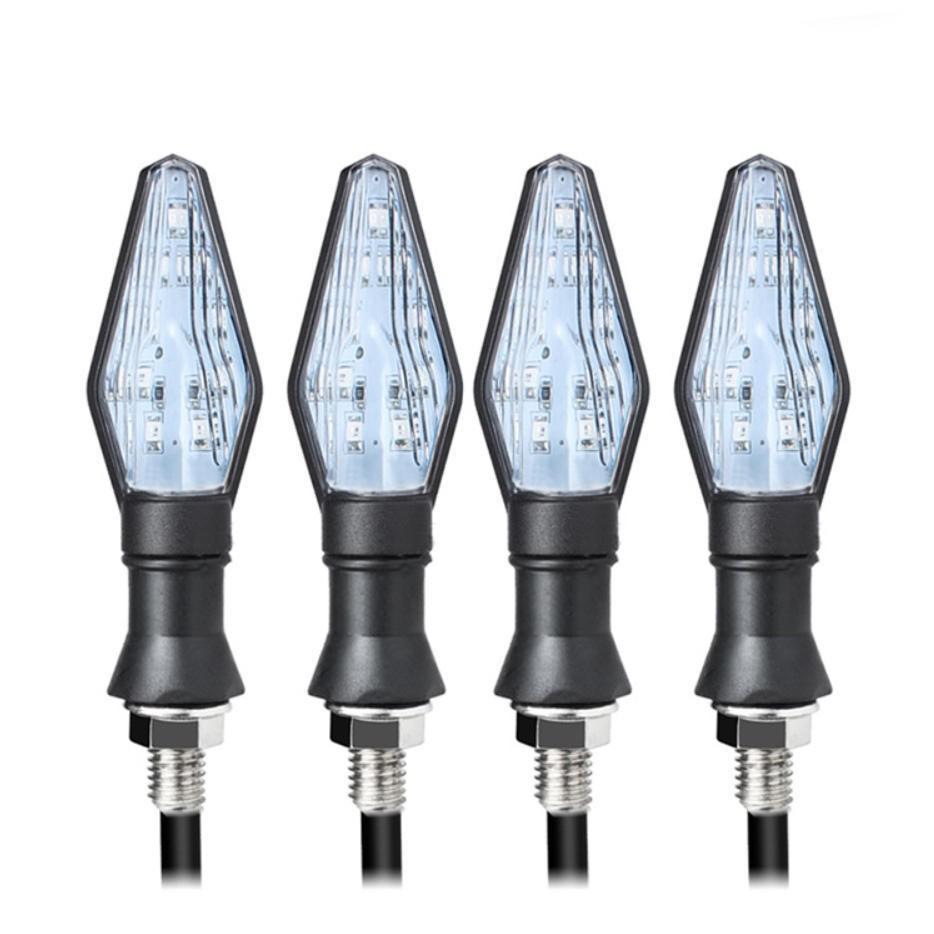 12V Motorcycle Steering 12LED Dual-Color Indicator & Running Light - Blue, Yellow, White, Red