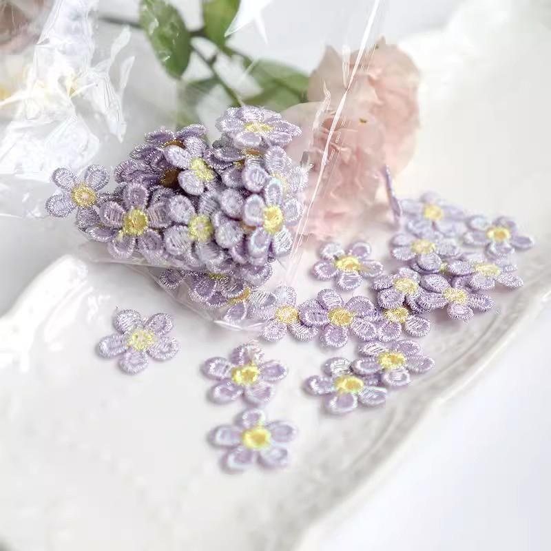 20Pcs White Yellow Multicolor Embroidery Flowers Patch Repair Badge Applique For Clothes Dress Pants Sewing Accessories