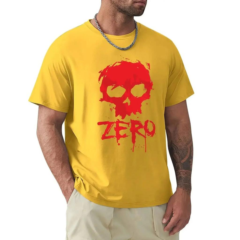 2025 New Zero Original Skateboard Retro Skeleton Men's Black T-shirt Unisex Men's 100% Cotton T-shirt Loose Version
