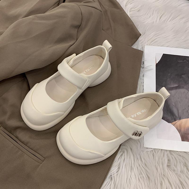 Mary Jane shoes women's new summer sandals platform-soled small leather shoes Velcro not tired feet women's shoes soft-soled single shoes