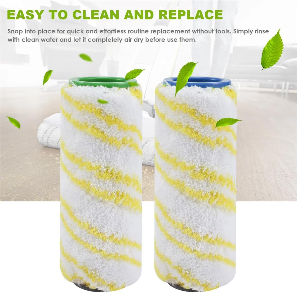 2 Pieces Set of Rollers for Karcher FC5 FC7 FC3 FC3D Cleaner 2 Yellow