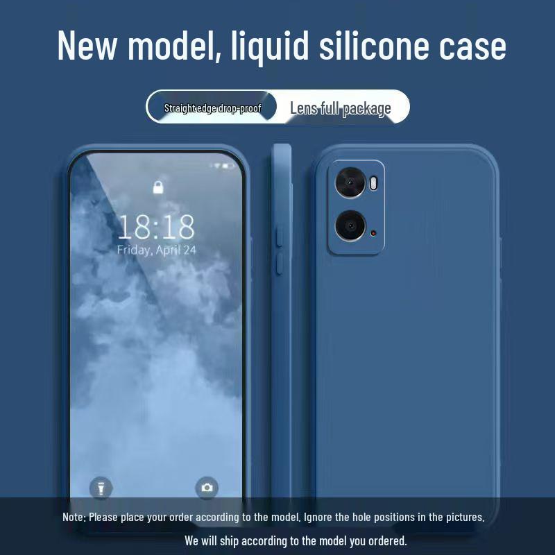 Oppo A36 Case: Simple Solid Color Liquid Full Coverage, Anti-Drop, Straight Edge, Soft Shell