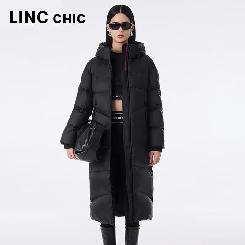 Jin Yujie Damen Lange Daunenjacke mit Kapuze