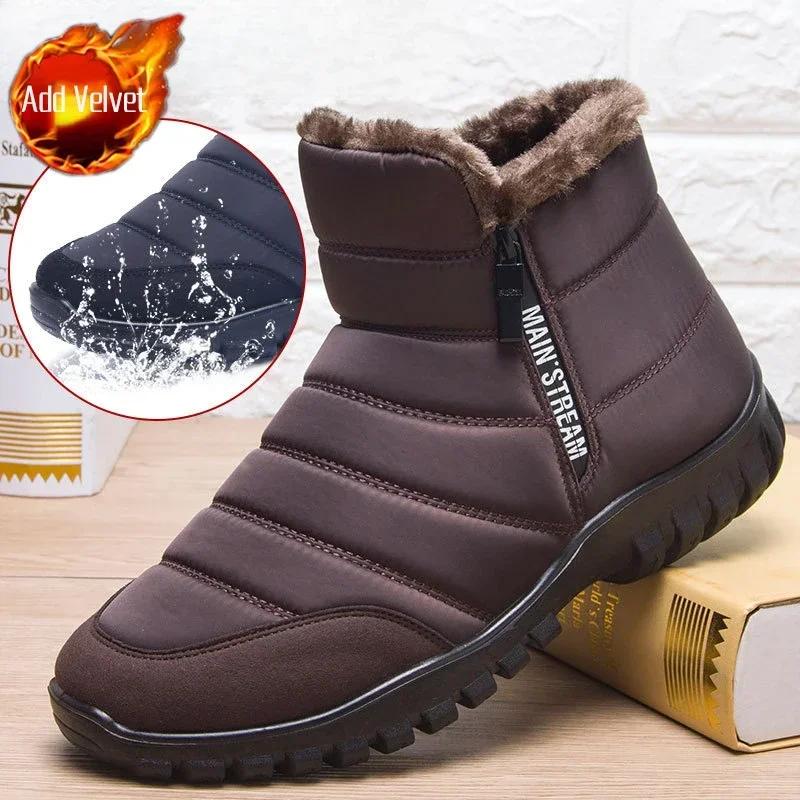 Platform Male Winter Shoes Waterproof Men's Snow Boots Anti Slip Sale High Quality Fur Offer New In Original Deals Thick Plush