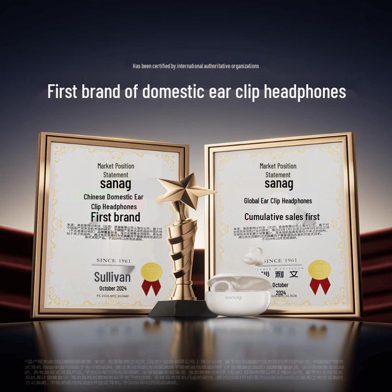 Saina Z60S Open-Ear Bluetooth Ear Clip Headphones