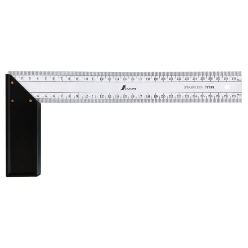 Shinwa Sokutei Mighty Square Measure, 300mm, with cm Scales on Both Sides, 62308