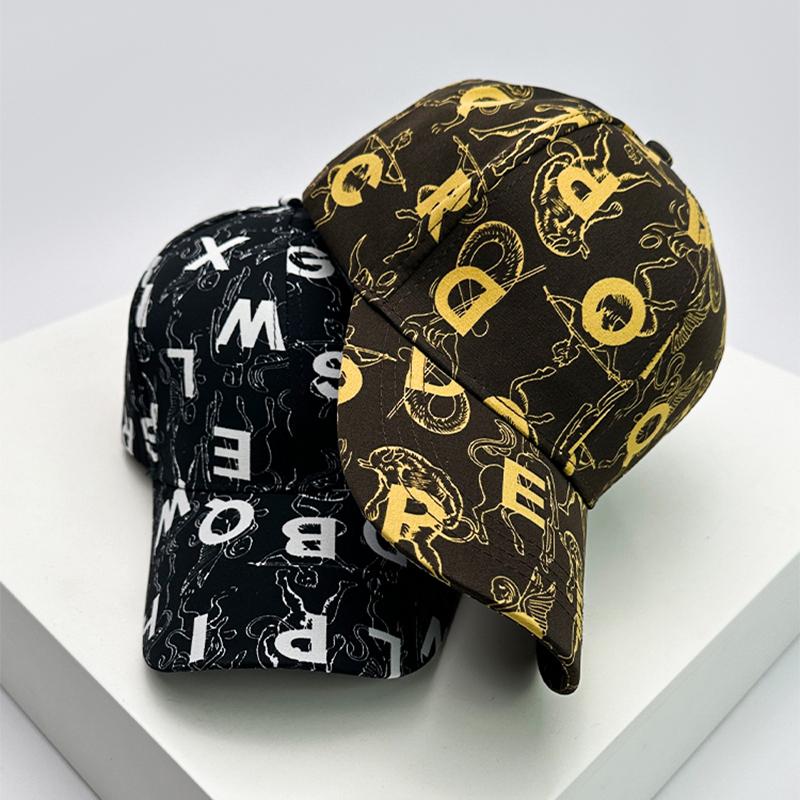 And Women Korean Style With Printed Pattern Graffiti Letter Print Snapback Hats All-Match Baseball Caps Fashion Street Style Air Permeable