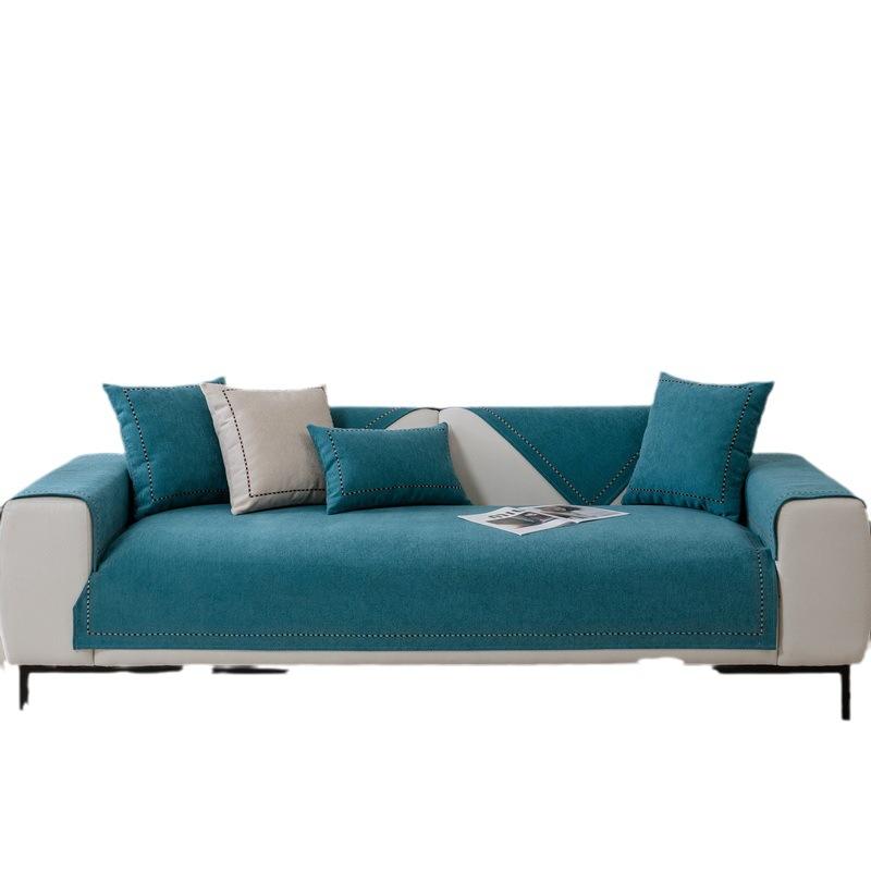 Light Luxury Solid Color Sofa Cushion Chenier Four Seasons Universal  Simple Non-Slip Sofa Cover Cloth Towel Cover Seat Cushion