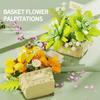 Topfblumenkorb Bausteine Kreatives Bonsai Pflanzenstrauß Modell Zusammenbauen Steine Schreibtischdekoration Kinderspielzeug Geschenk