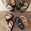 Platform-soled Toe Sandals 2025 New Korean Version of Pearl Fairy Style Fashionable and Versatile, Wearing Beach Cool Slippers