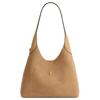 Coach Borsa Tote Brooklyn 28 con Placca Logo in Pelle Scamosciata Donna Borsa Tote Beige CW637-B4SN