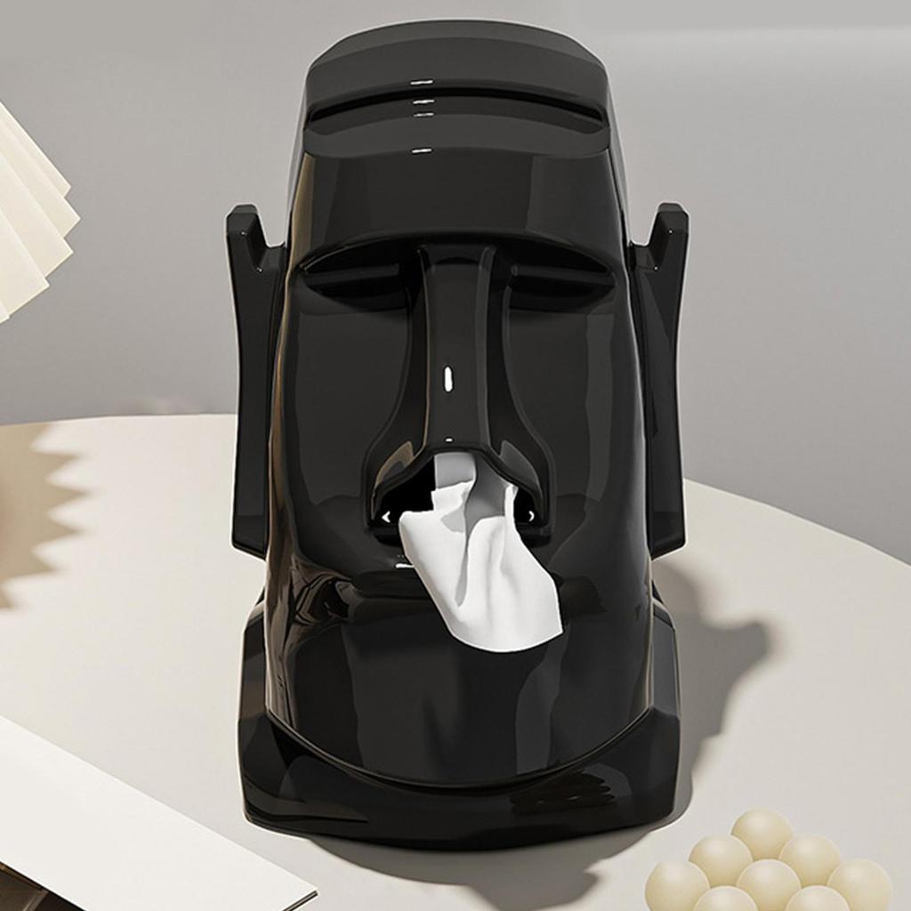 Creative Easter Island Statue Tissue Box 3in1 Earphone Stand Eyeglass Stand Large Capacity Napkin Organizer Rack For Office home