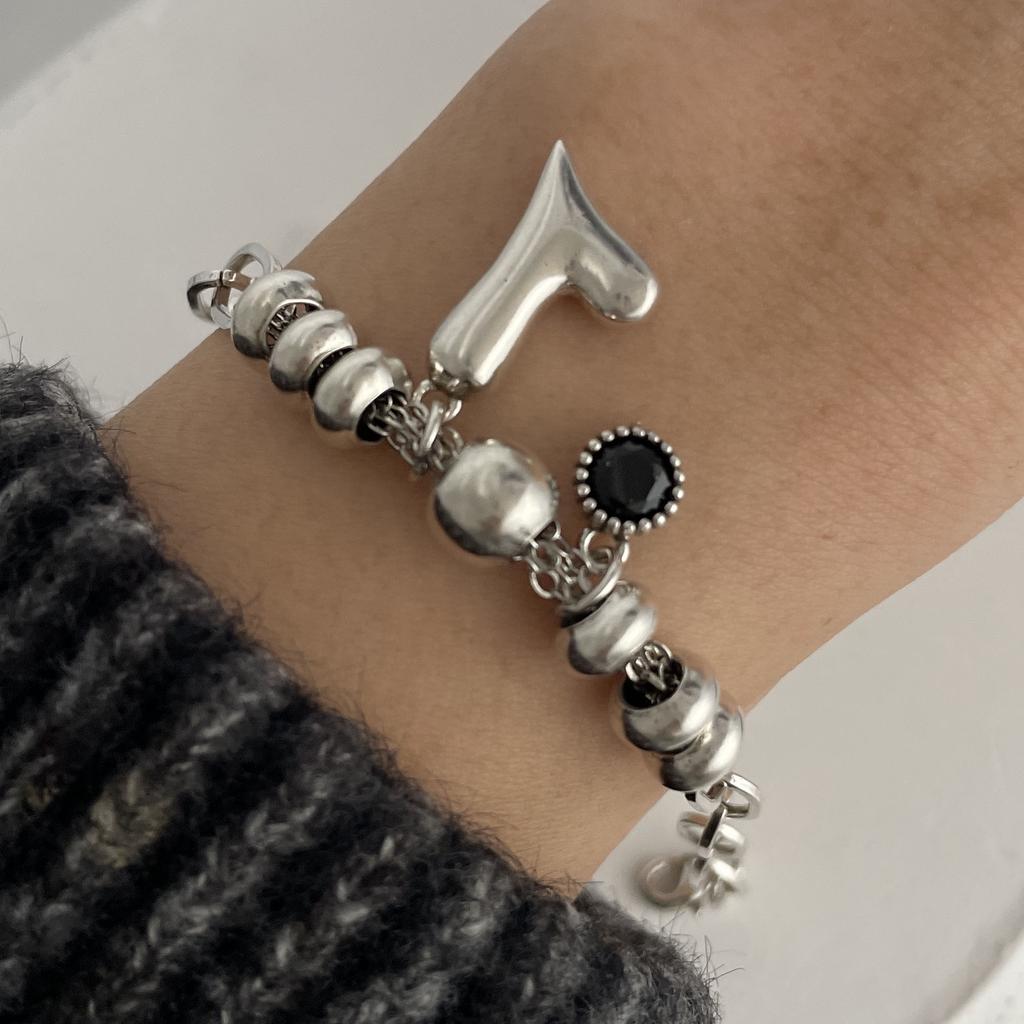 100% Solid 925 Silver Metal Bracelet for Women Vintage Handmade Simple Retro Heart Chain Bracelet Birthday Gift Party