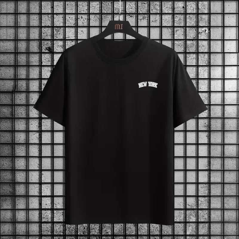 

2025 Newest Mens Tshirt Summer Spring High Quality 100 Cotton Pure Color Tees Urban Casual Fashion Oneck Top Mens Clothes 4XL