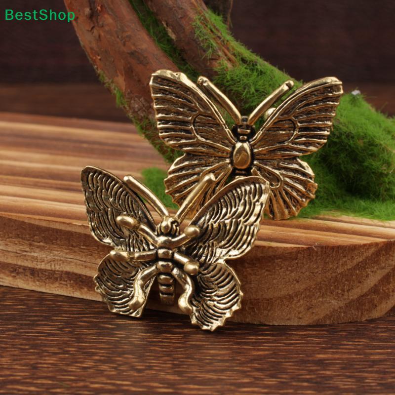 Vintage Brass Butterfly Figurine – Miniature Animal Statue for Home Decor & Desk Ornament