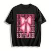 Vintage Sweet Pink Bow Heart-Breaker Graphic Casual Top Pure Cotton T-shirt